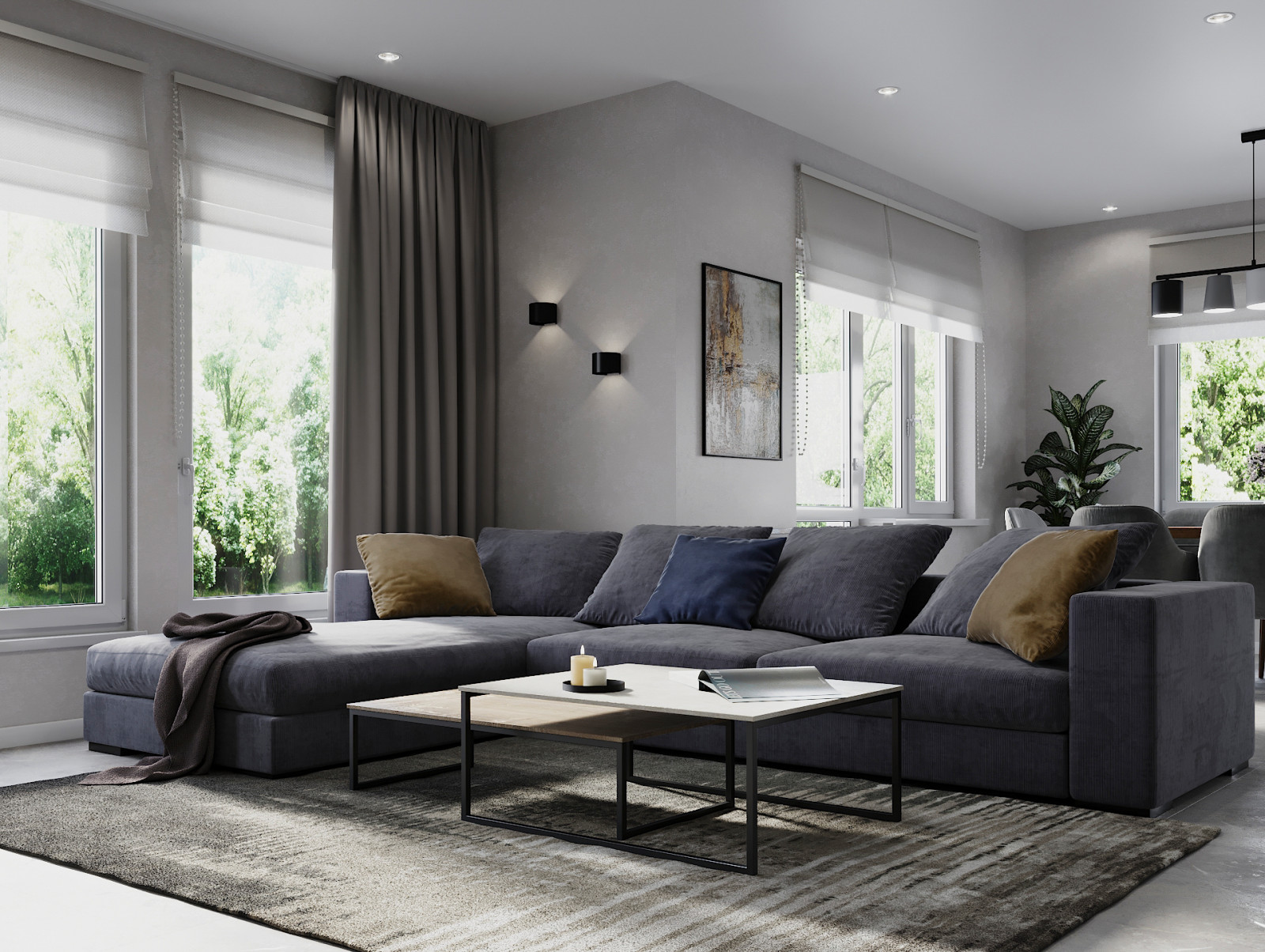 Кухня-гостиная в загородном доме в п. Волочаевка