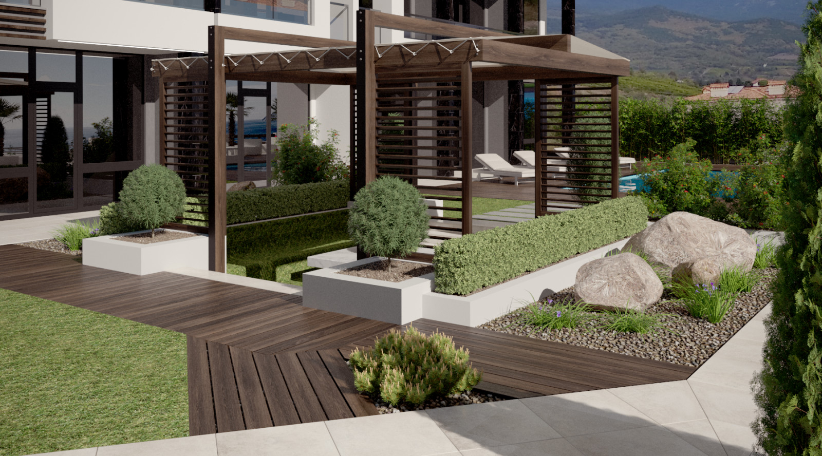 Проект благоустройства территории мини-отеля в Гурзуфе. Ландшафт