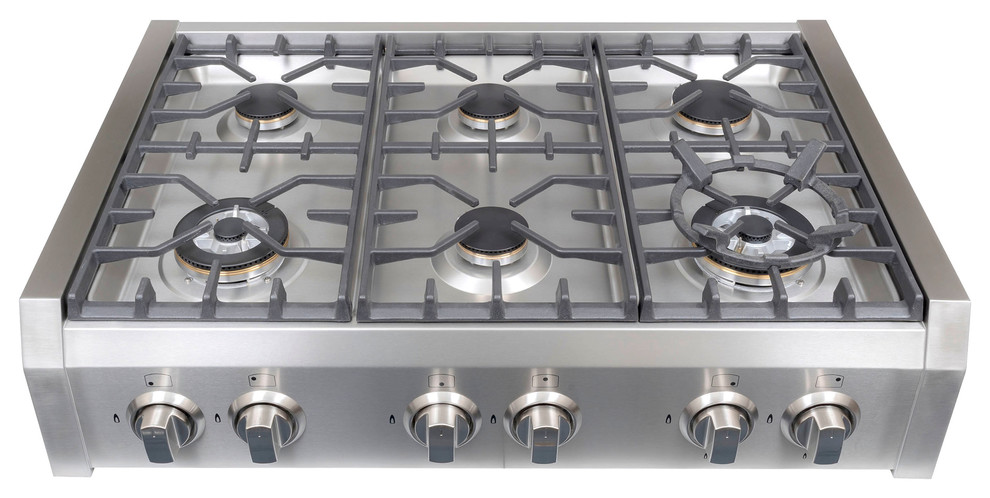 Korkland Slide In Gas Cooktop Professional Style 6 Sealed Burners