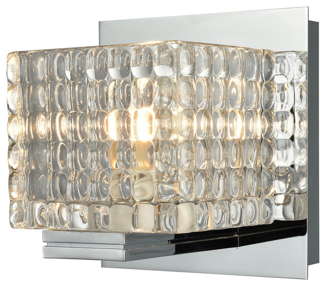 Chasta1-Light Vanity Chrome/Clear Glass - Contemporary - Bathroom Vanity Lighting - by PLFixtures