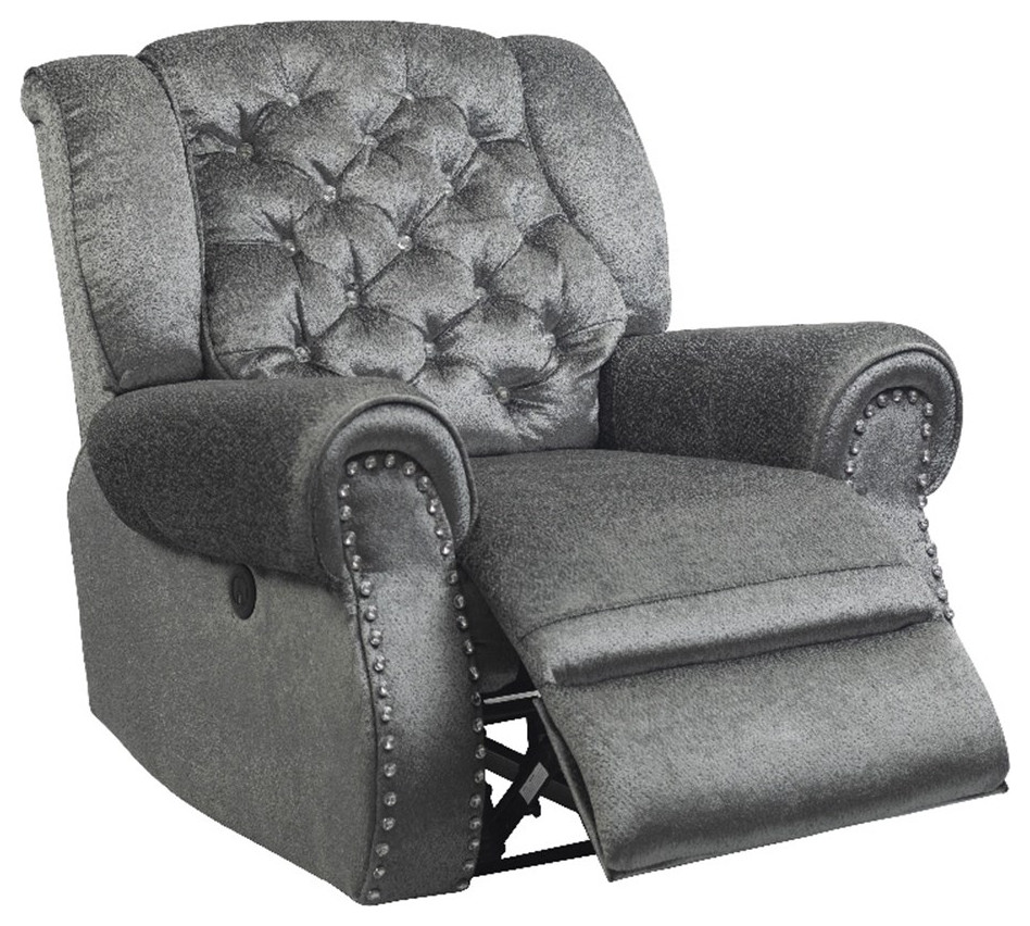 Global Furniture USA Grace Pewter Power Recliner Transitional
