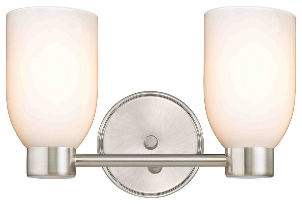 Aon Fuse Satin Nickel Bathroom Light Transitional Bathroom Vanity