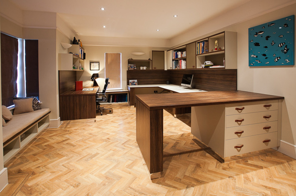 This is an example of a contemporary home office in Essex.