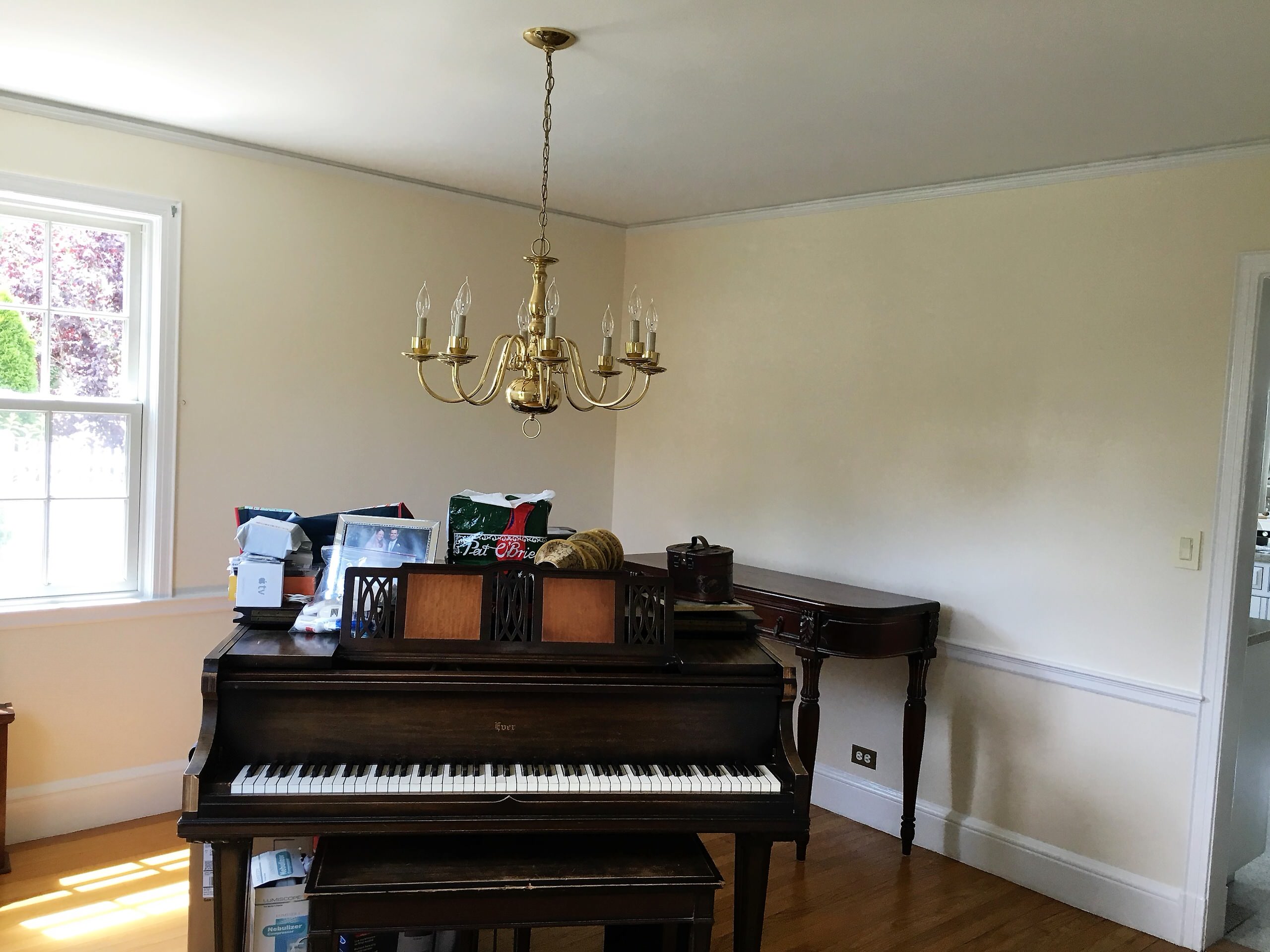 Painting music room. light color on walls.