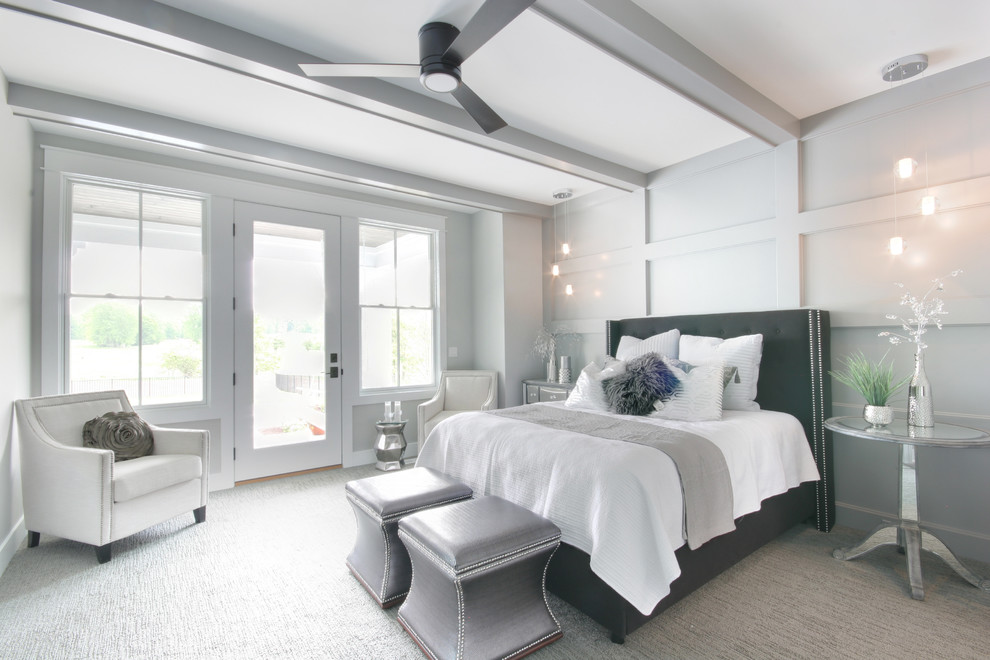 Photo of a transitional bedroom in Grand Rapids.