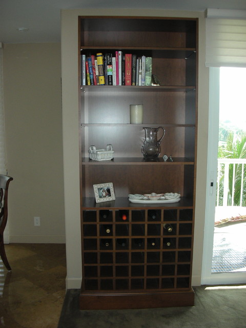 Bookcase With Wine Rack Contemporary Dining Room Hawaii By
