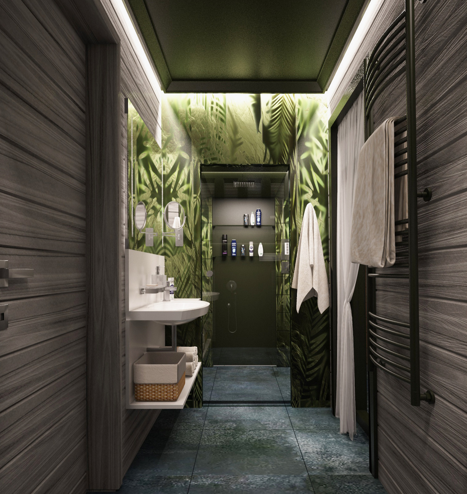 Санузел дочери в доме с печью