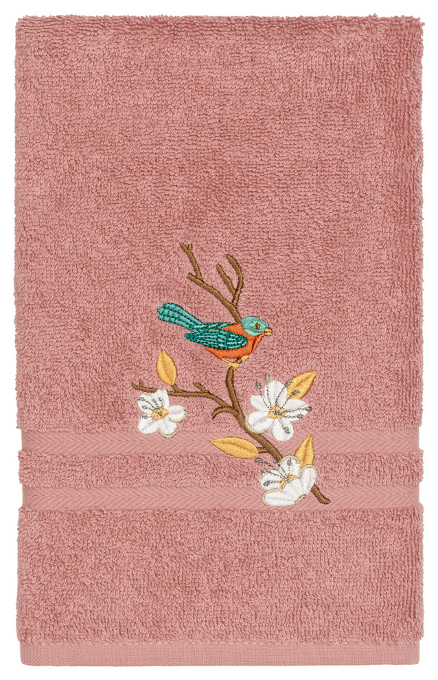 Linum Home Textiles Spring Time Embellished, Tea Rose, Hand Towel, Single