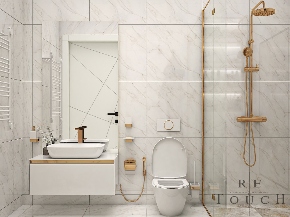 Bathroom Project : white and gold