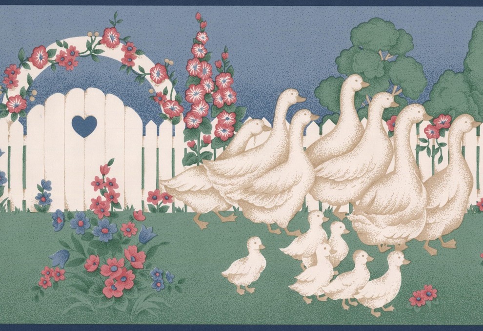 2 X 5m Rolls BEIGE FARM ANIMALS Pre-Pasted BABY NURSERY KIDS WALLPAPER BORDER