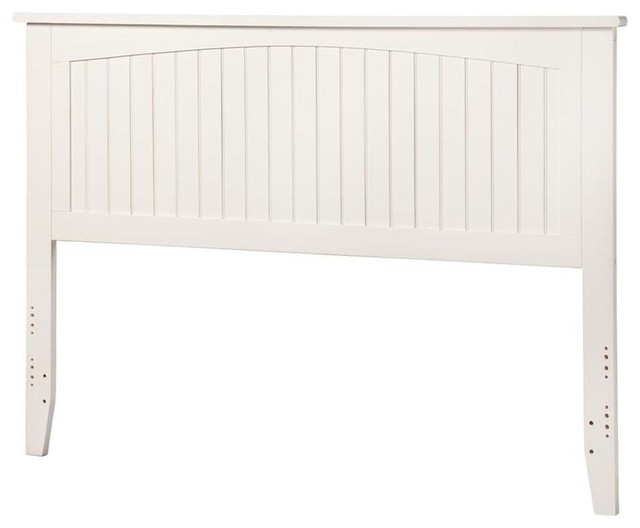 AFI Nantucket King Wood Panel Headboard with USB Charging Station in White
