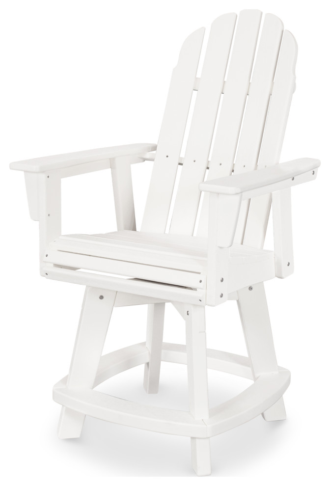 POLYWOOD Vineyard Adirondack Swivel Counter Chair Beach Style