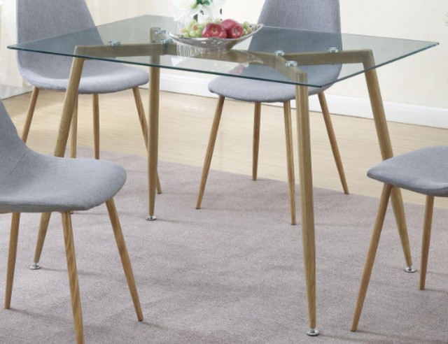 Metal And Glass Dining Table Brown Midcentury Tables Metal And Glass Dining Table Brown Midcentury Tables By Benzara Woodland Imprts The Urban Port