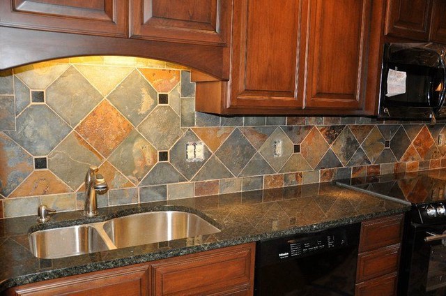 Granite Countertops And Tile Backsplash Ideas Eclectic Kitchen