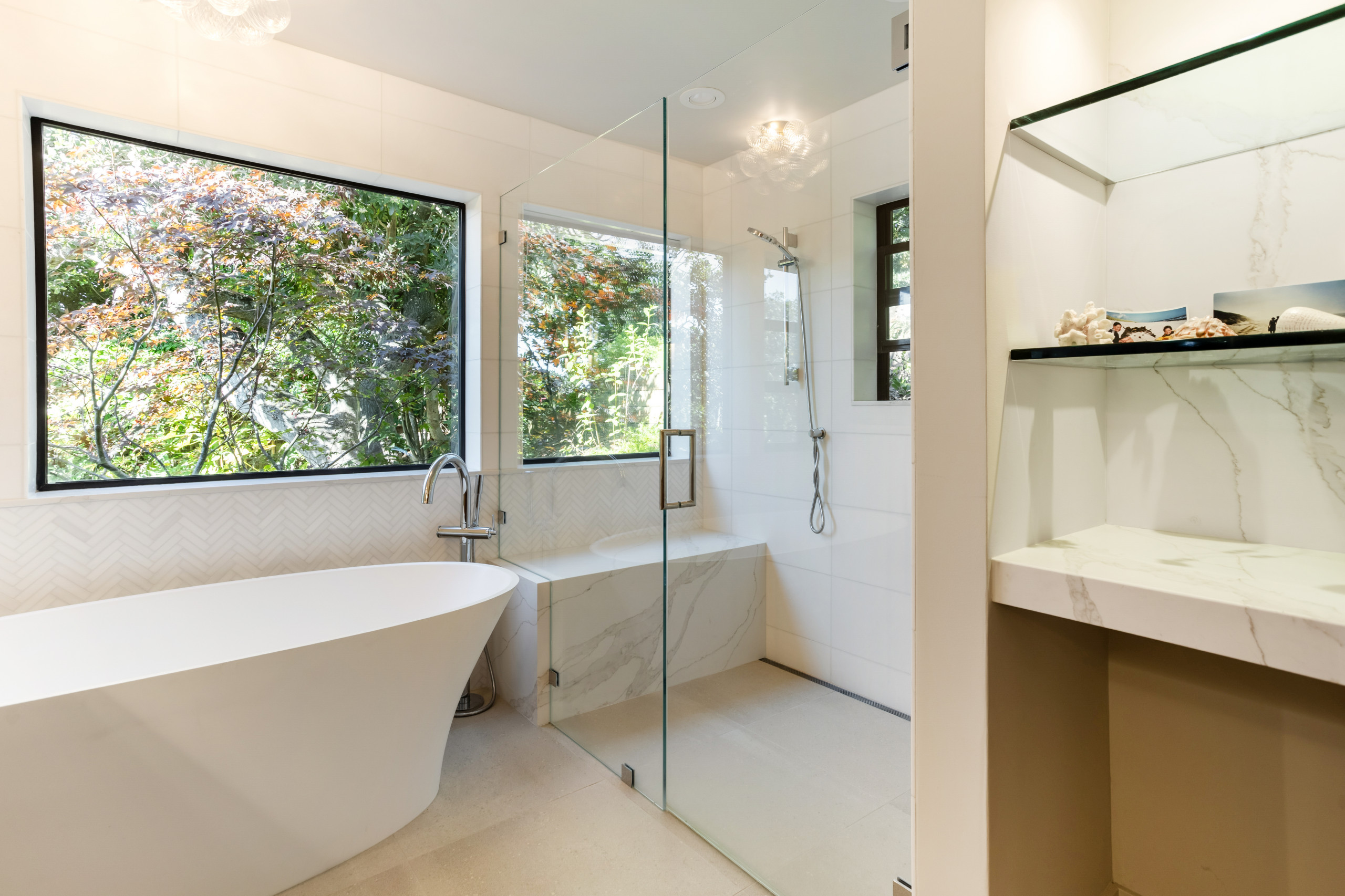 Marble & Oak Bathroom