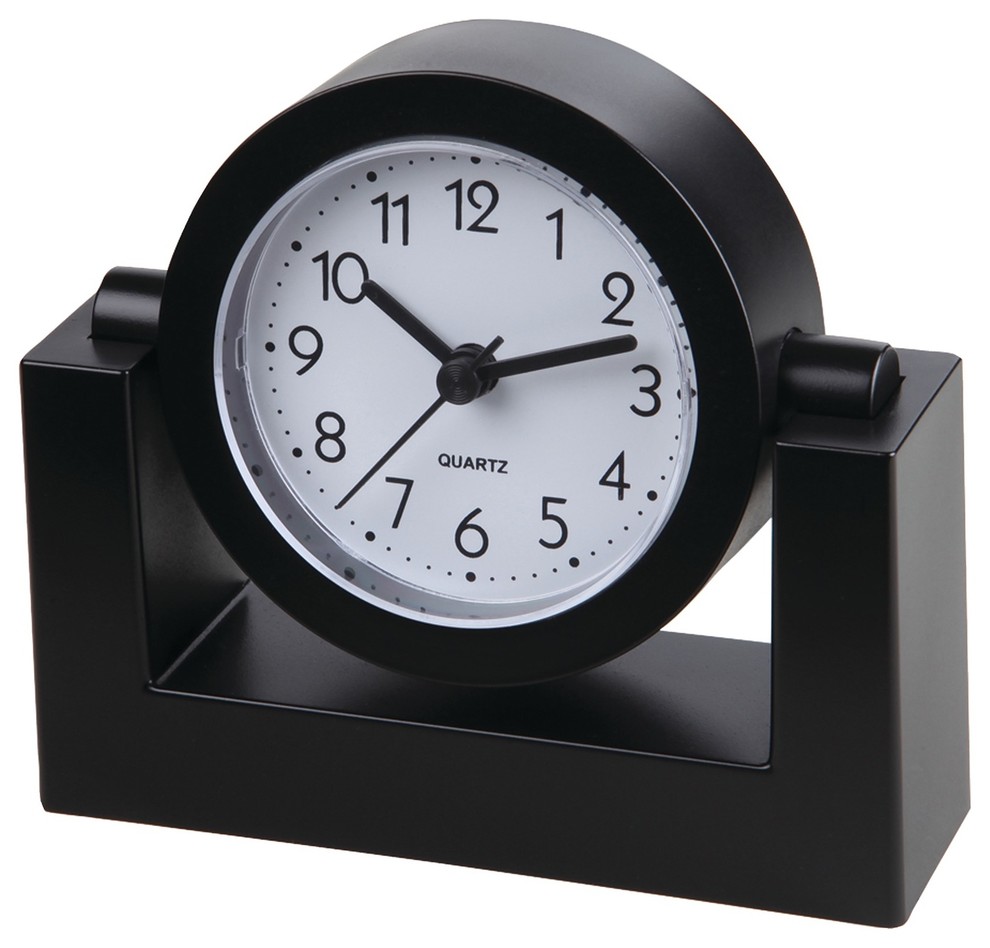 TimeKeeper 4" Swivel Black Desktop Clock