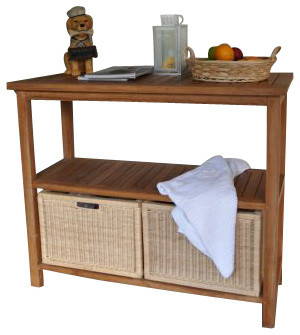 Towel Console With 2 Shelves Table