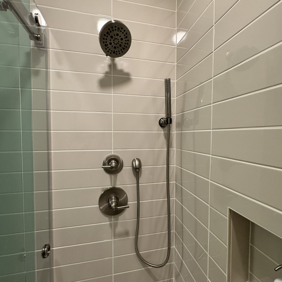 Modern Basement Bathroom with Rift-Cut Oak Vanity