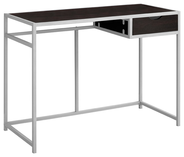 42" Computer Desk With Silver Metal Contemporary Desks And Hutches by Monarch Specialties