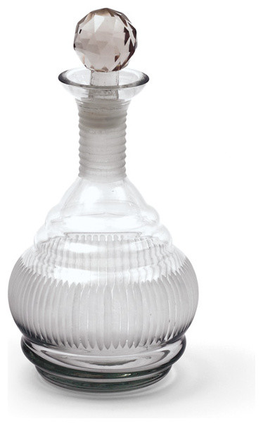 Glass Marvin Decanter with Etched Finish