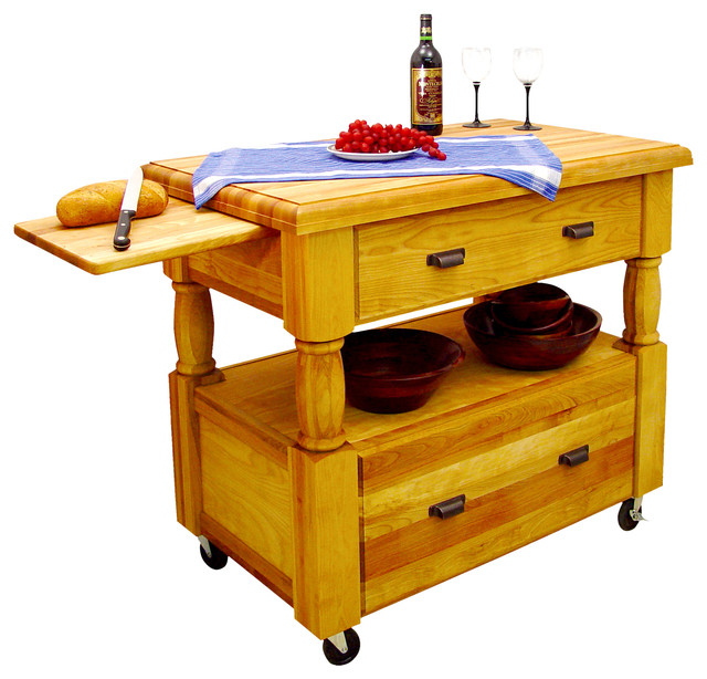 Catskill Craftsmen Europa Kitchen Cart in Natural Birch Traditional