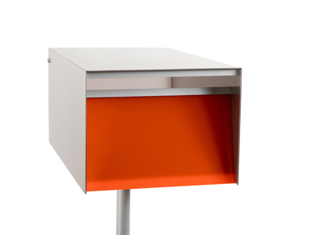 Urban Back Opening Zincalume (Silver Casing) Mailbox, Orange