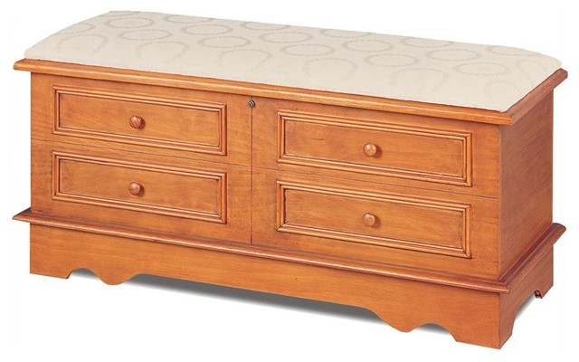 Coaster Padded Pine Cedar Chest with False Drawer Front