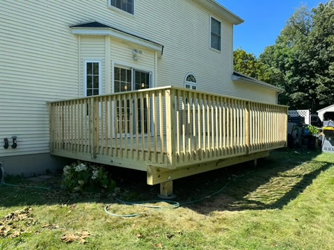 Pressure treated wood deck