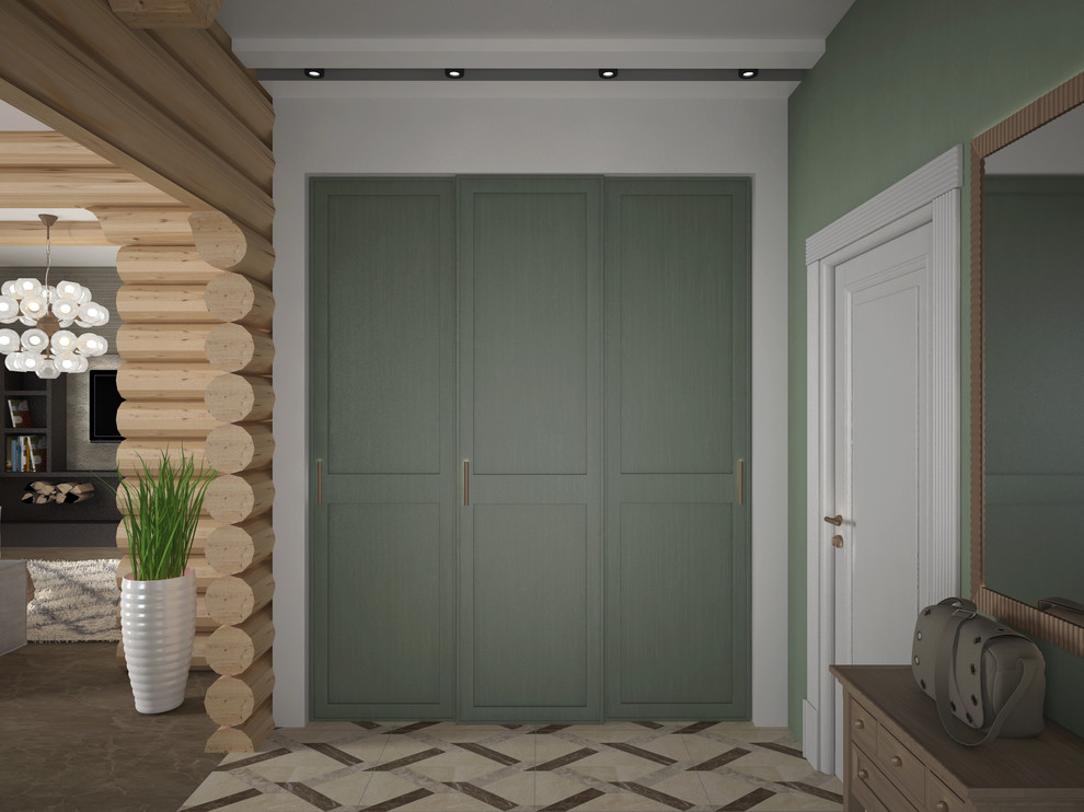 Современный интерьер в бревенчатом доме