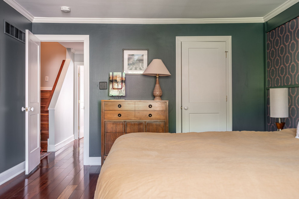 Boho Bachelor Daddy Pad - Bryn Mawr - A boho home perfect for the single father of two girls. It's filled with vibrancy, pops of pink in every room. You wouldn't guess that it was a bachelor pad! Wallpapers galore, mixed wood tones throughout, eclectic vibes.