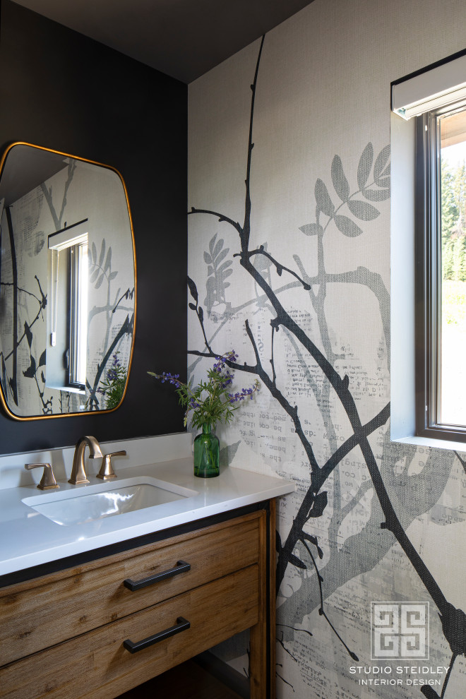 Inspiration for a rustic home design remodel in Denver
