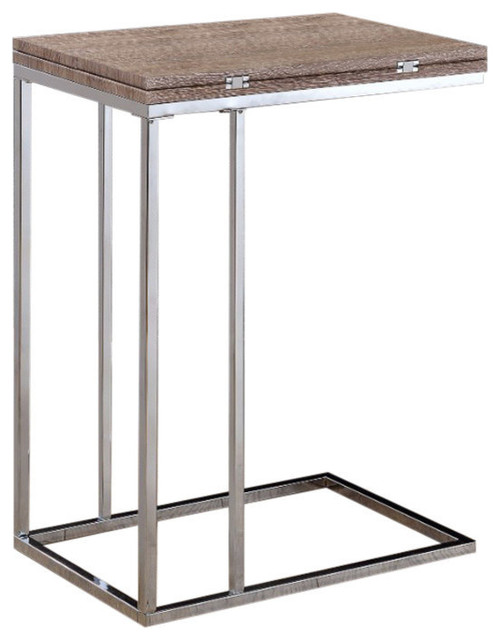 Vogue Side Table Weathered Oak Chrome