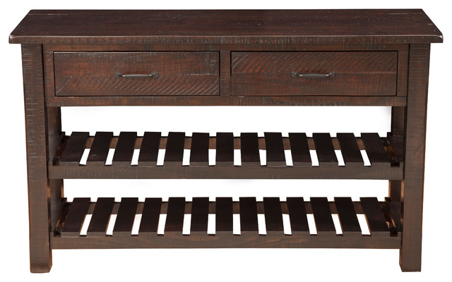 Martin Svensson Barn Door Solid Wood Sofa Console Table Espresso