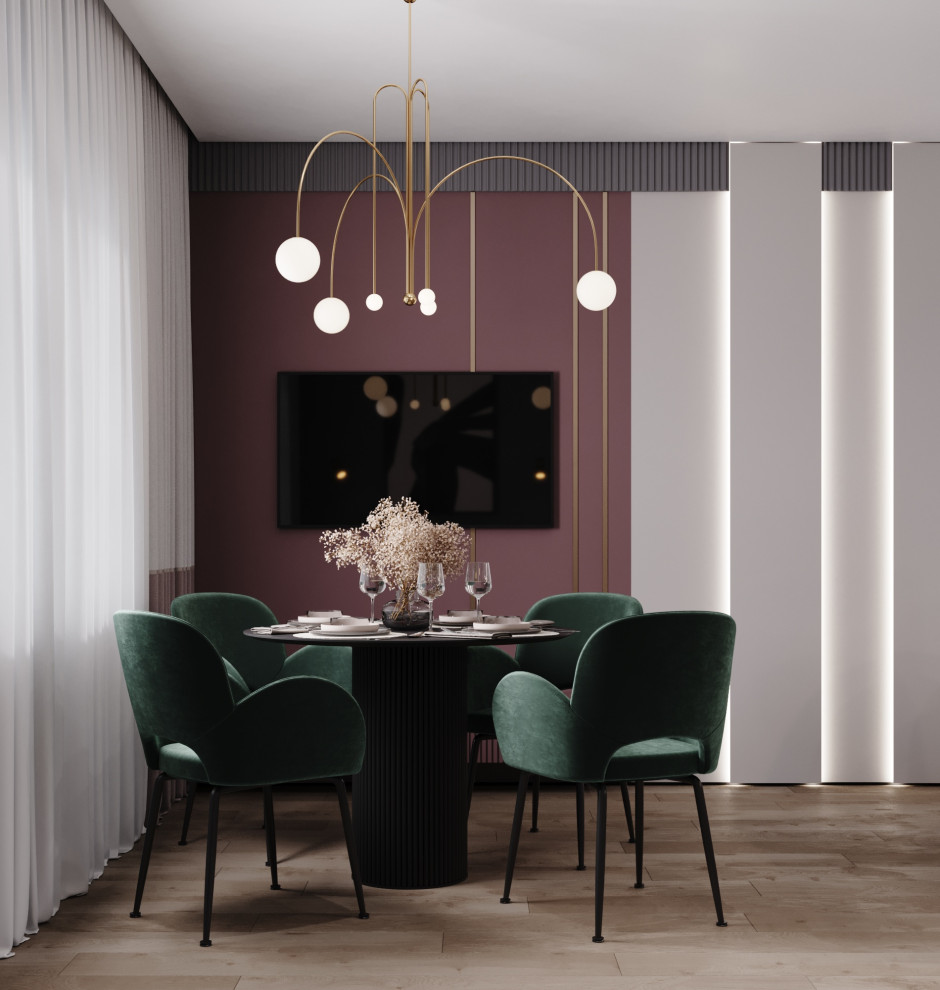 Кухня-гостиная в проекте для молодой девушки