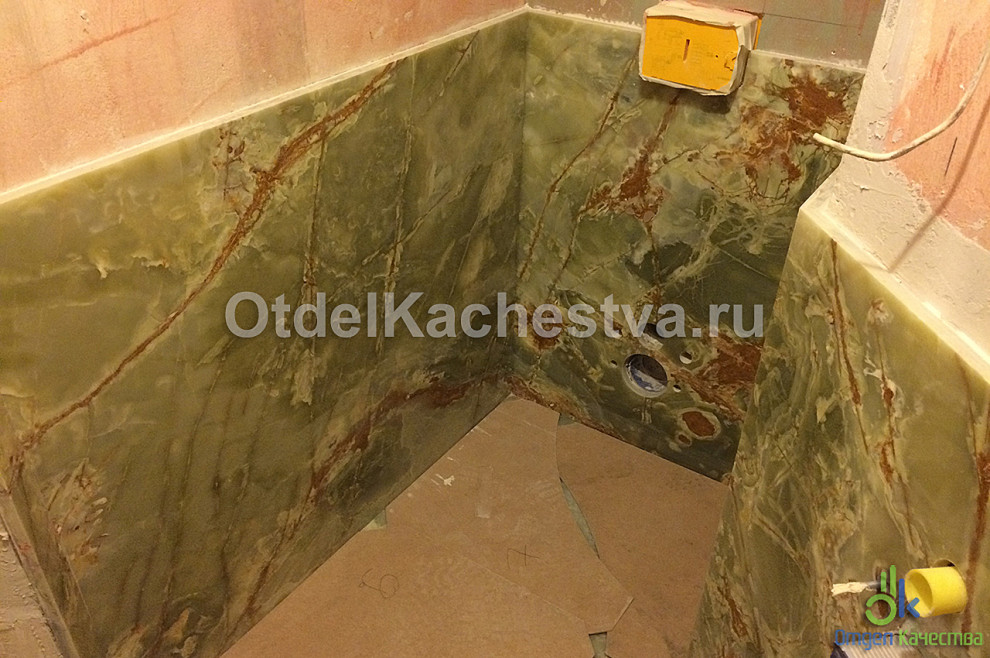 Укладка мрамора в санузле
