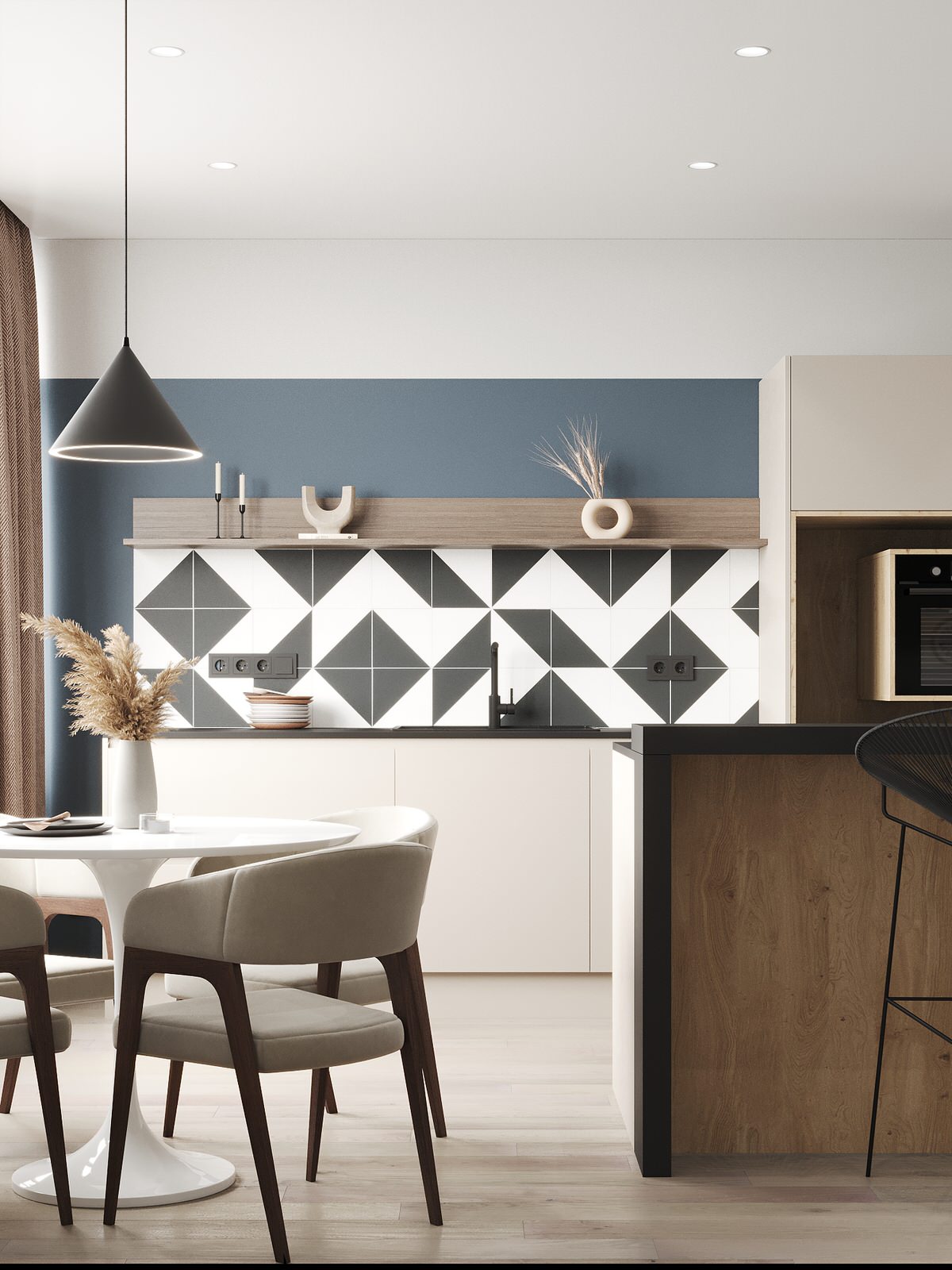 Квартира для молодой семьи с элементами сканди