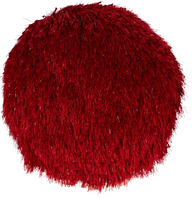 Mina Victory Shag Yarn Shimmer Shag 14" X 14" ROUND Red Indoor Throw