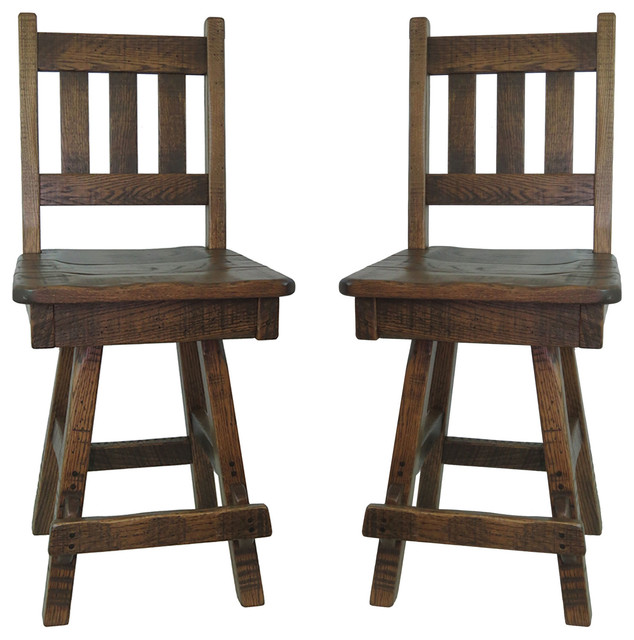 Rustic Wooden Bar Stools With Backs, Rustic Counter Height Stools With Backs