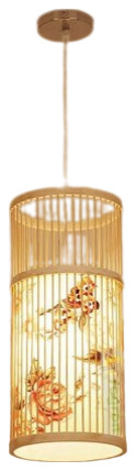 Creative Japanese Chandelier made of Bamboo and Silk for Bedroom, A