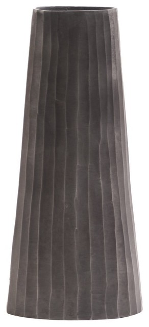 Howard Elliott Graphite Chiseled Metal Vase