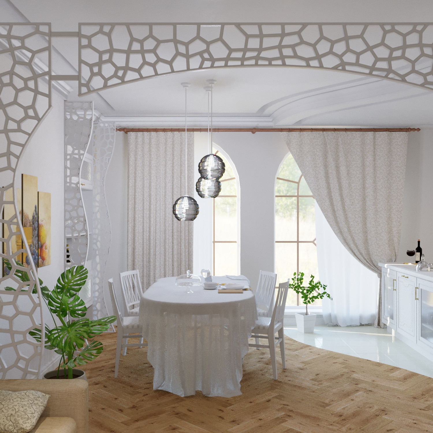 Кухня в белых тонах