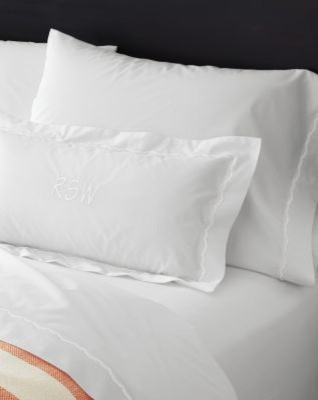 Garnet Hill Signature Unembellished Percale Fitted Sheet - Double - Fitted - Whi