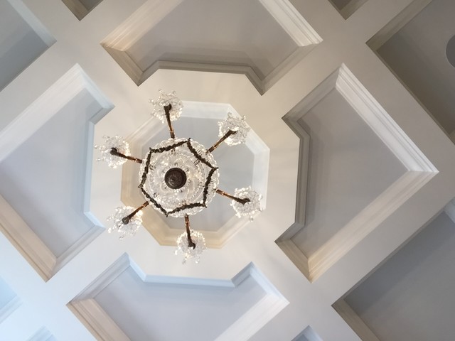 Install And Paint Coffered Ceiling American Traditional