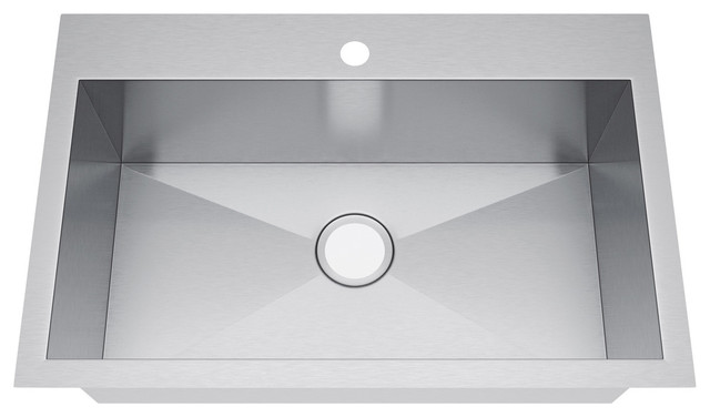 Exclusive Heritage 33 X22 Single Bowl Topmount Stainless Steel Kitchen Sink