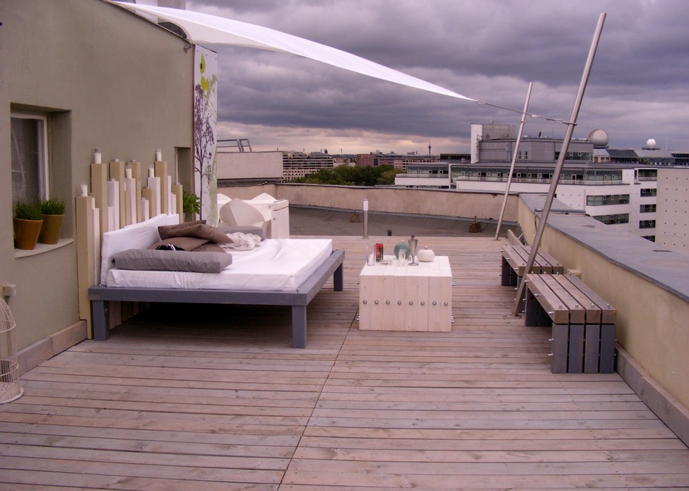 This is an example of a contemporary rooftop and rooftop deck in Other.