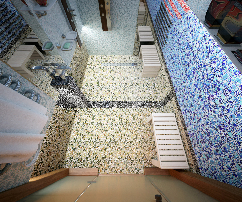 Душевая в зоне SPA частного дома