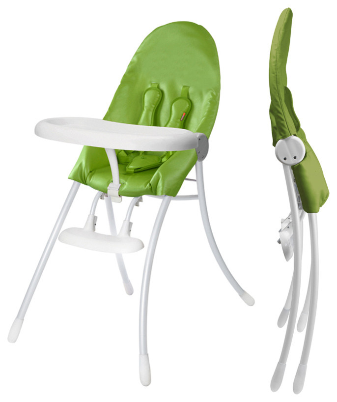Nano Urban Highchair, Matt White Frame With Gala Green