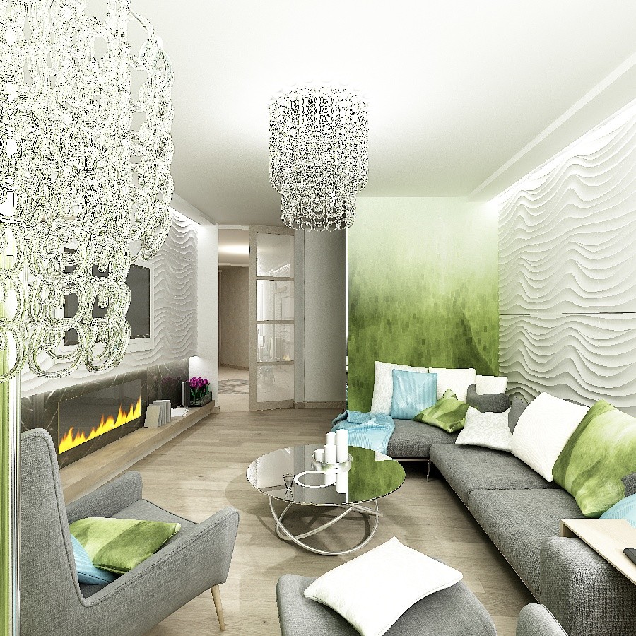 Гостиная в стиле Фьюжин