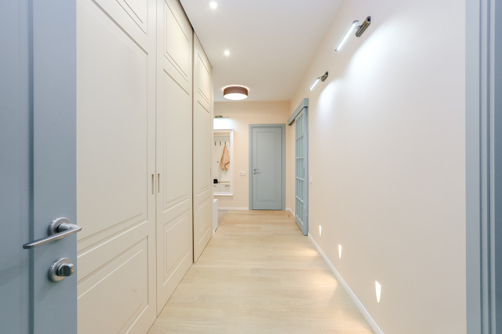 apartment with light blue doors