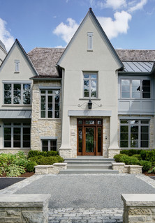 Stone and Stucco Contemporary - Transitional - Exterior - Chicago - by ...